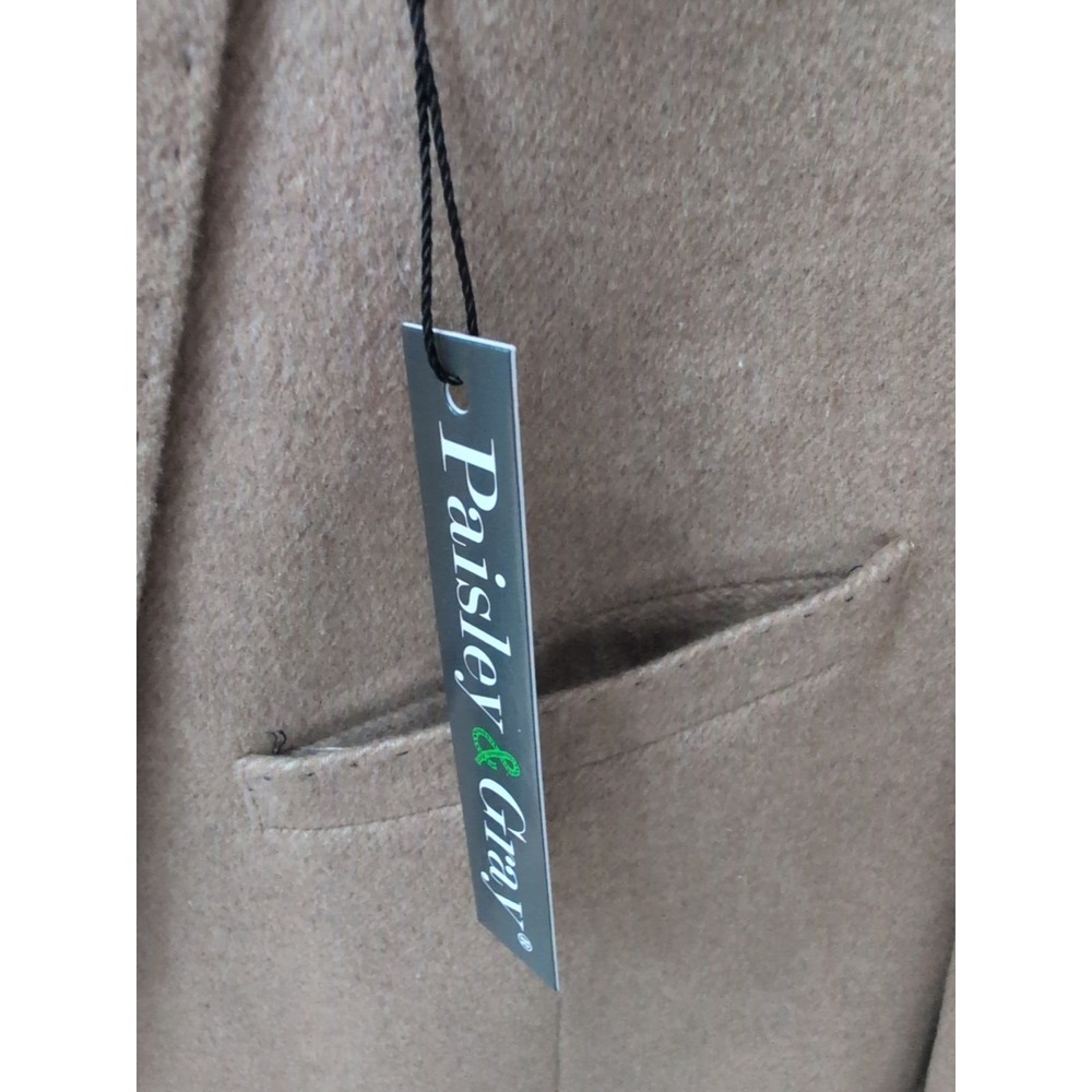 Paisley‎ & Gray Mens Peak Slim Fit Asian Bird Lined Blazer Size 46R Beige NWT - Picture 3 of 12